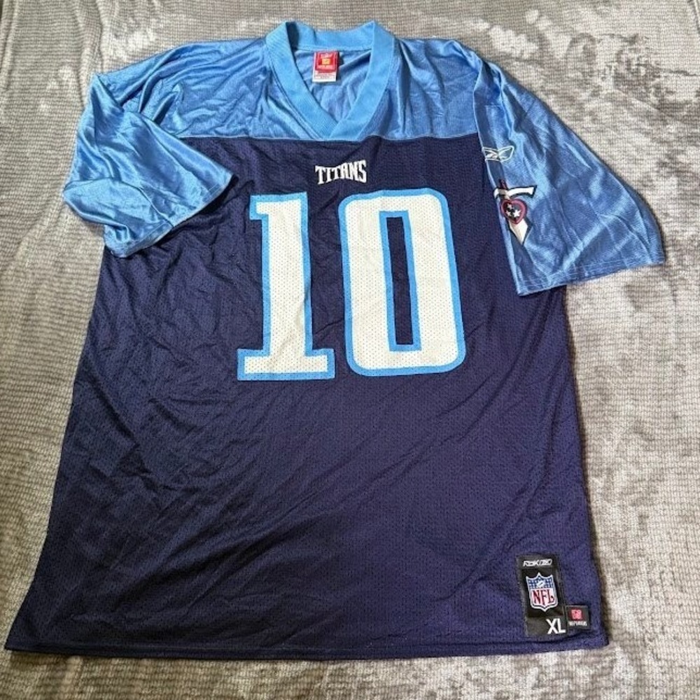 Reebok Tennessee Titans Vince Young #10 NFL Jersey Navy Blue Mens XL 7075A 08